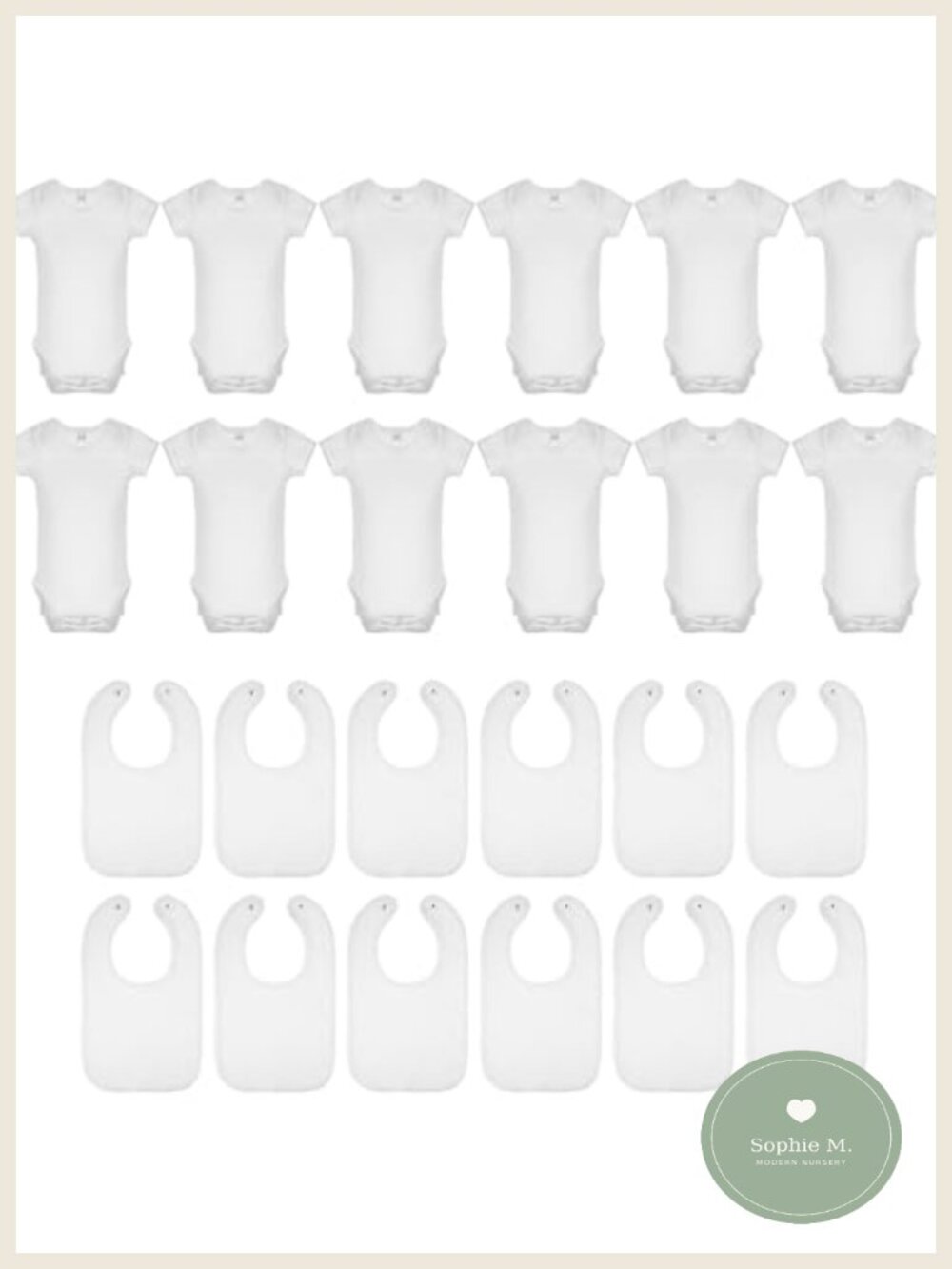 Hillban Knit Cotton Unisex Bodysuits and Bibs Set for Babies